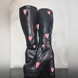 Lamoda Heart Candyfloss Love Platform Knee High Boots